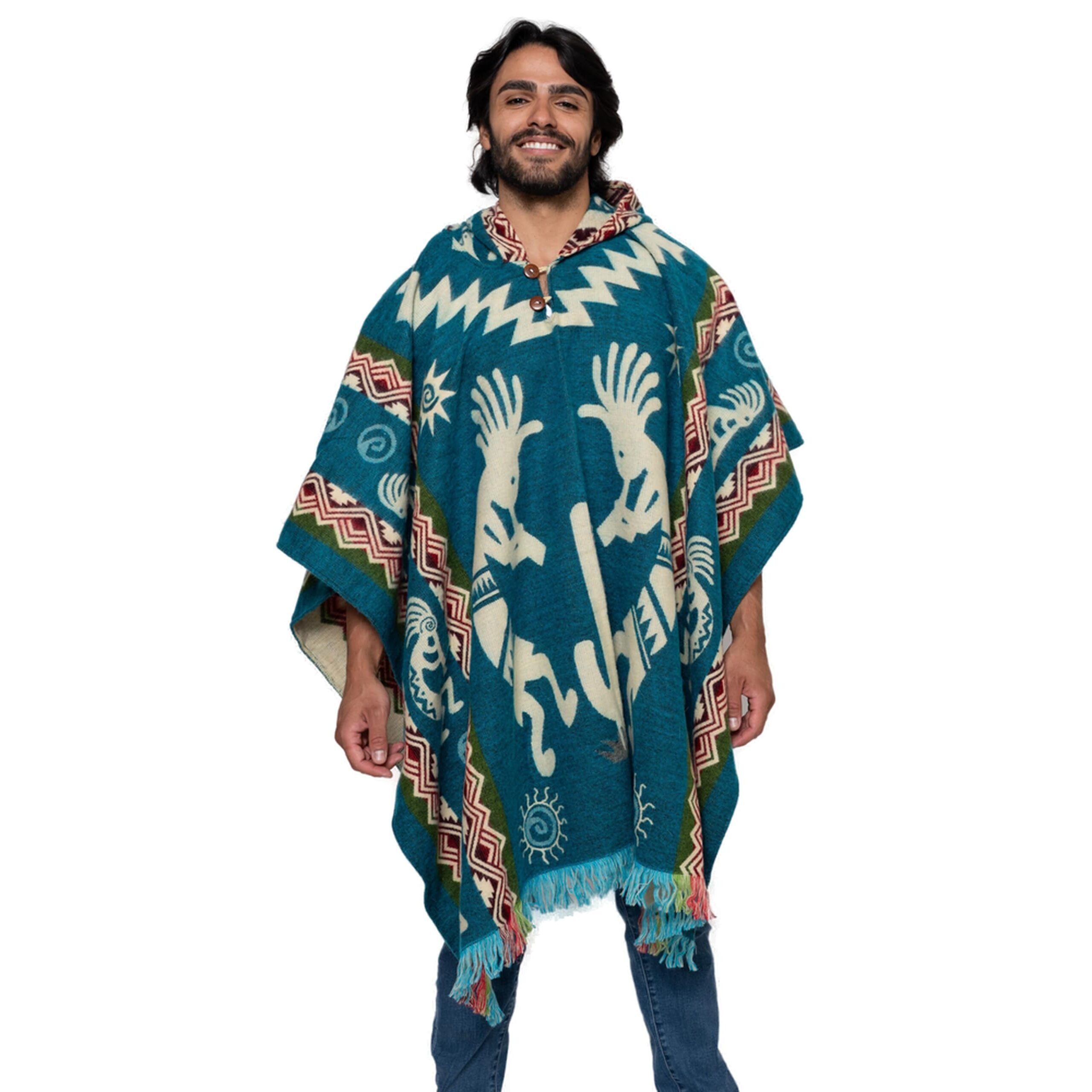 9166, Handmade Ecuadorean Alpaca Wool Ponchos (Us, Alpha, One Size